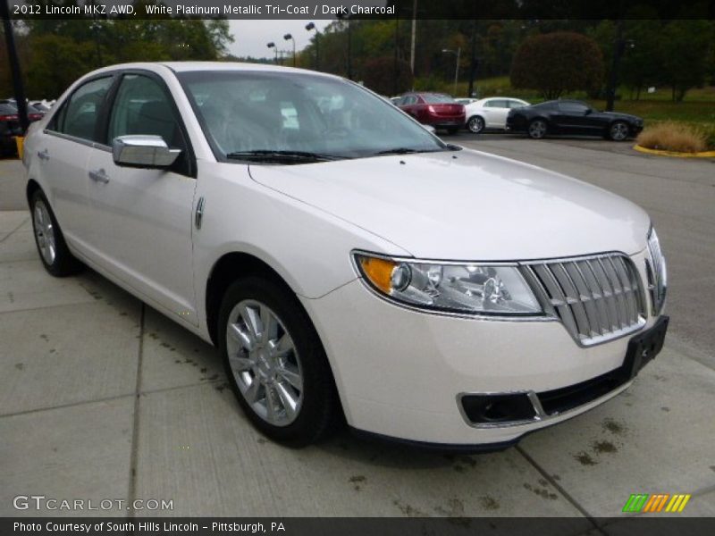 White Platinum Metallic Tri-Coat / Dark Charcoal 2012 Lincoln MKZ AWD