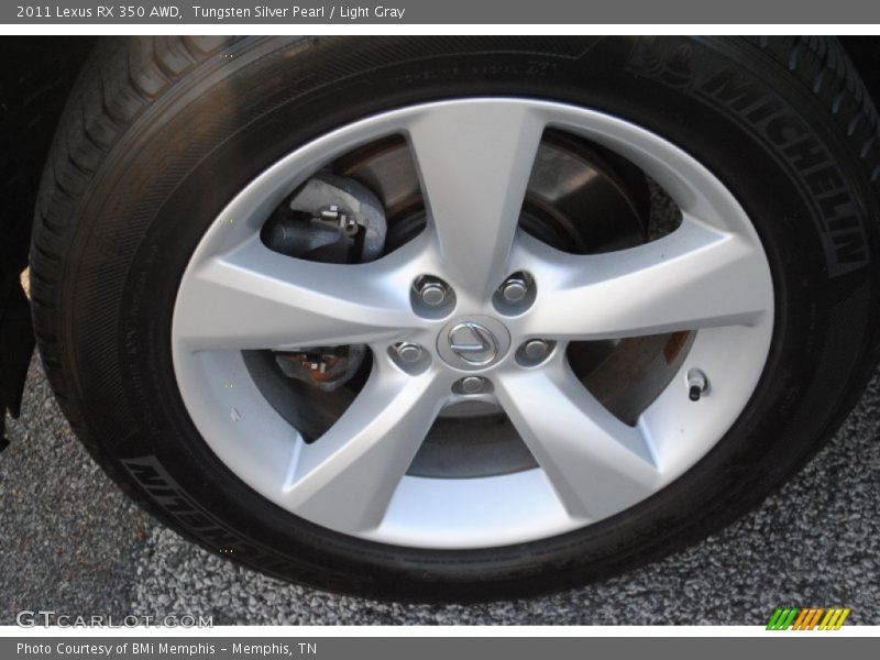 Tungsten Silver Pearl / Light Gray 2011 Lexus RX 350 AWD