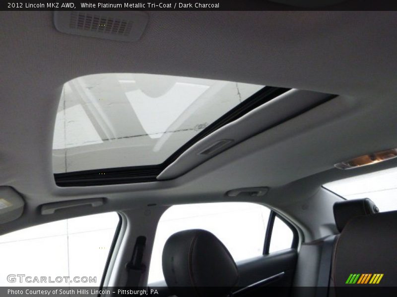White Platinum Metallic Tri-Coat / Dark Charcoal 2012 Lincoln MKZ AWD