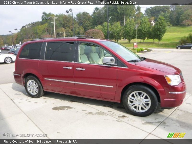 Inferno Red Crystal Pearl / Medium Pebble Beige/Cream 2010 Chrysler Town & Country Limited