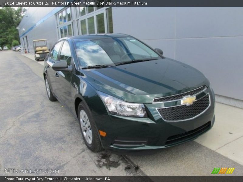 Rainforest Green Metallic / Jet Black/Medium Titanium 2014 Chevrolet Cruze LS