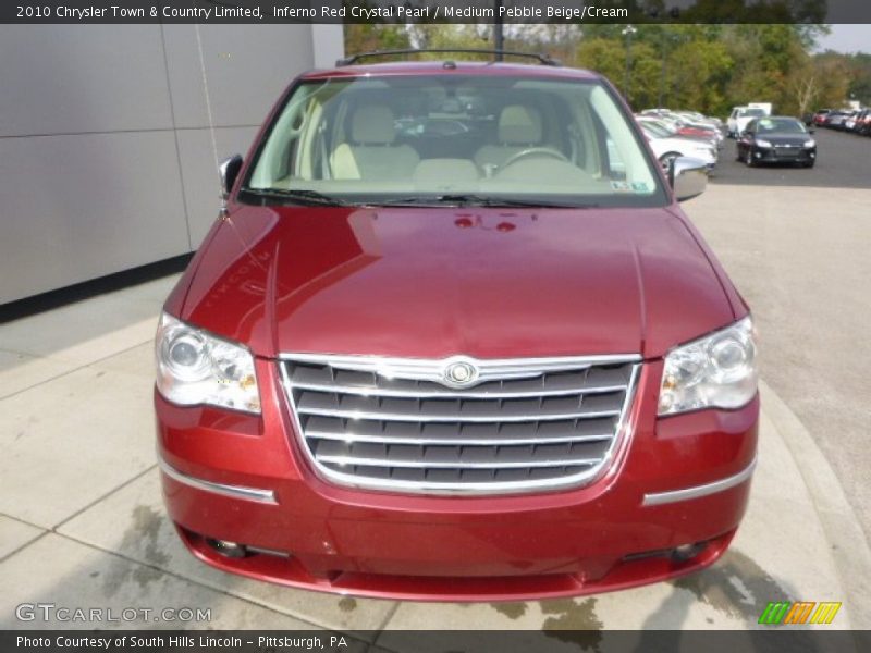 Inferno Red Crystal Pearl / Medium Pebble Beige/Cream 2010 Chrysler Town & Country Limited