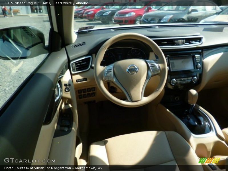 Pearl White / Almond 2015 Nissan Rogue SL AWD