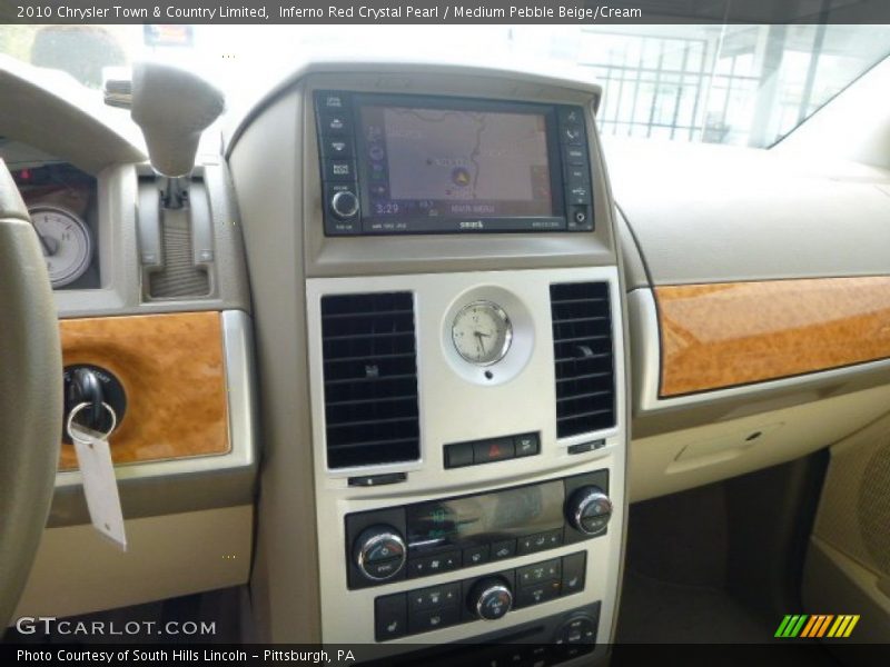 Inferno Red Crystal Pearl / Medium Pebble Beige/Cream 2010 Chrysler Town & Country Limited
