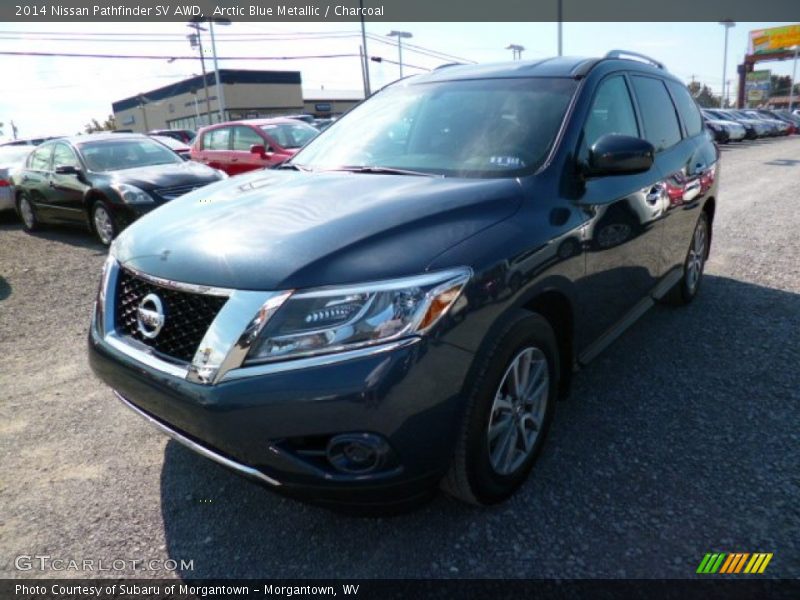 Arctic Blue Metallic / Charcoal 2014 Nissan Pathfinder SV AWD