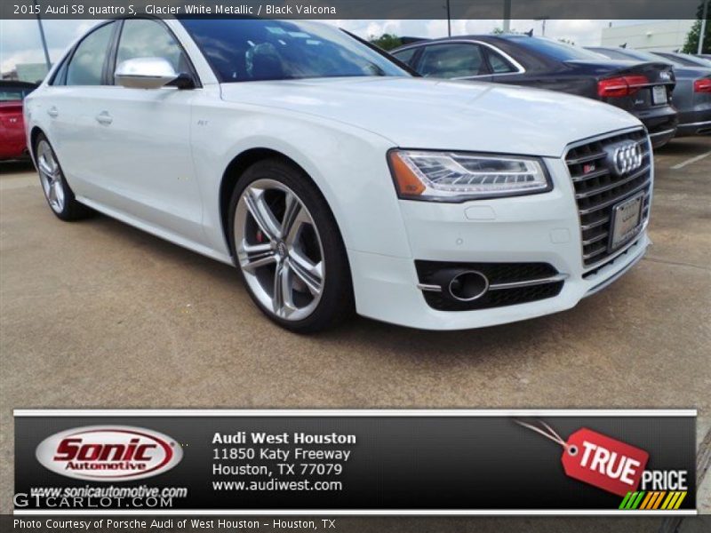 Glacier White Metallic / Black Valcona 2015 Audi S8 quattro S