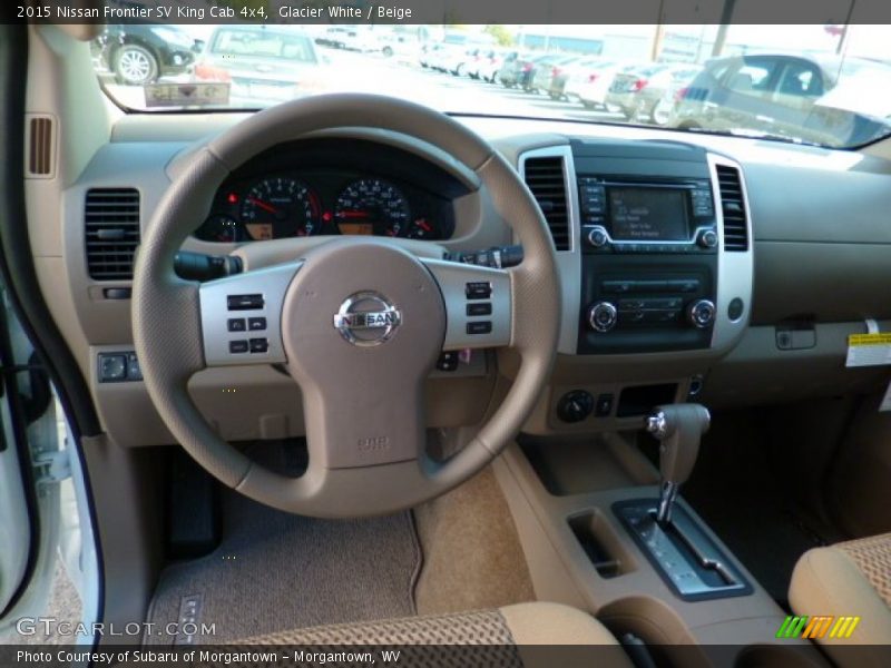 Glacier White / Beige 2015 Nissan Frontier SV King Cab 4x4