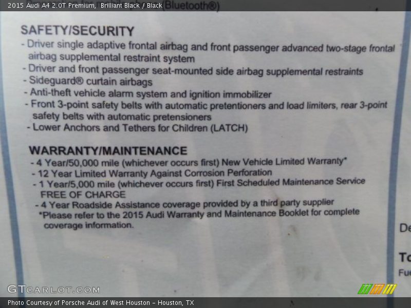 Brilliant Black / Black 2015 Audi A4 2.0T Premium