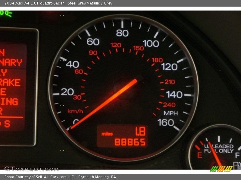 Steel Grey Metallic / Grey 2004 Audi A4 1.8T quattro Sedan
