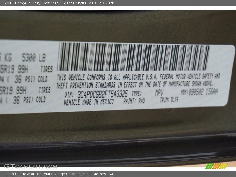 Granite Crystal Metallic / Black 2015 Dodge Journey Crossroad