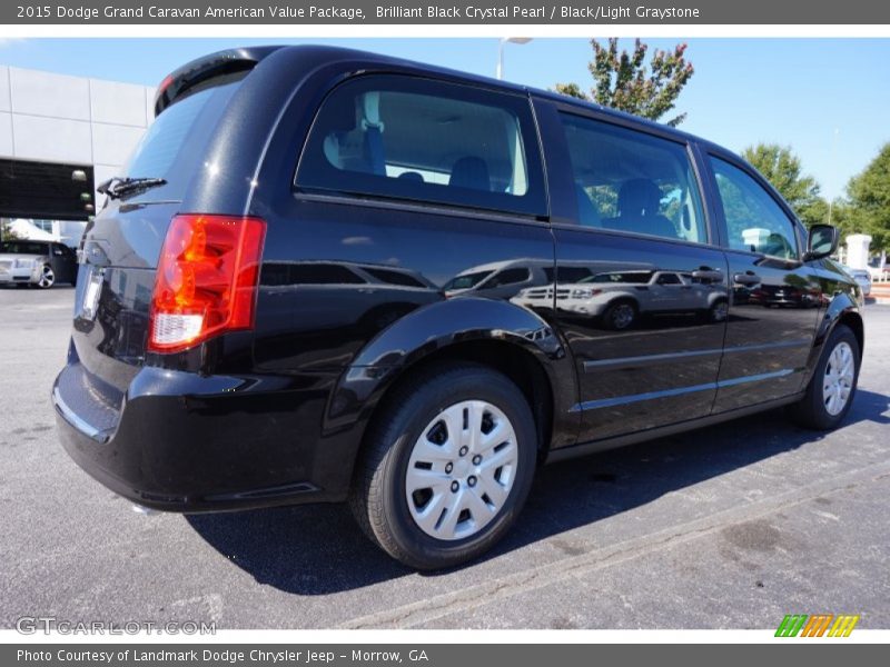 Brilliant Black Crystal Pearl / Black/Light Graystone 2015 Dodge Grand Caravan American Value Package