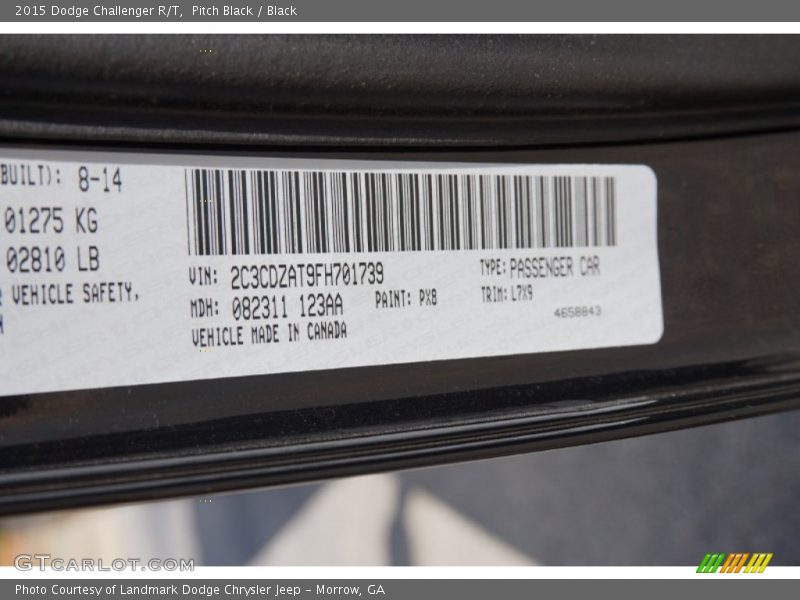 Pitch Black / Black 2015 Dodge Challenger R/T