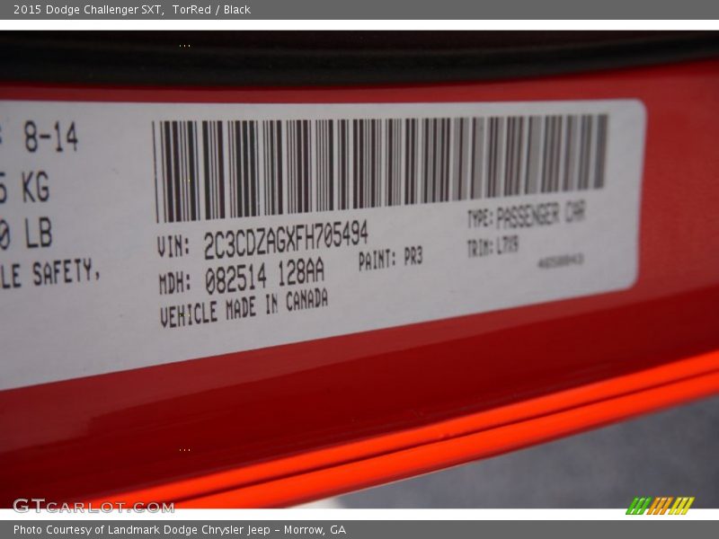 TorRed / Black 2015 Dodge Challenger SXT