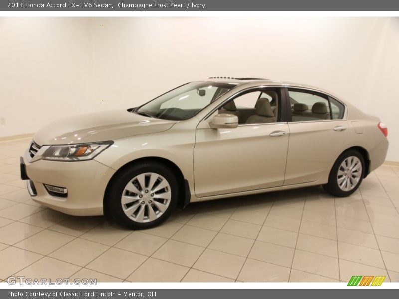 Champagne Frost Pearl / Ivory 2013 Honda Accord EX-L V6 Sedan