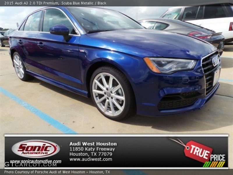 Scuba Blue Metallic / Black 2015 Audi A3 2.0 TDI Premium