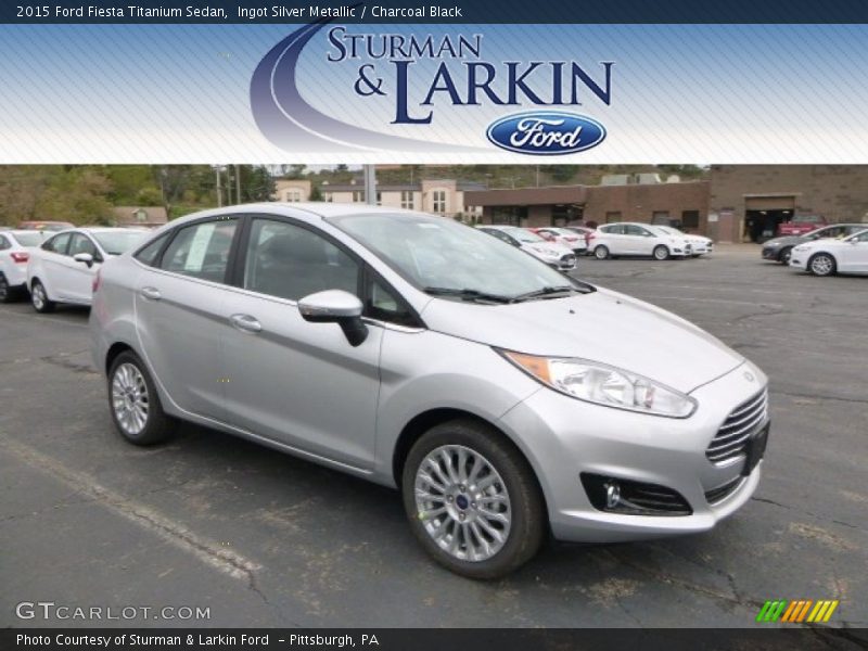 Ingot Silver Metallic / Charcoal Black 2015 Ford Fiesta Titanium Sedan