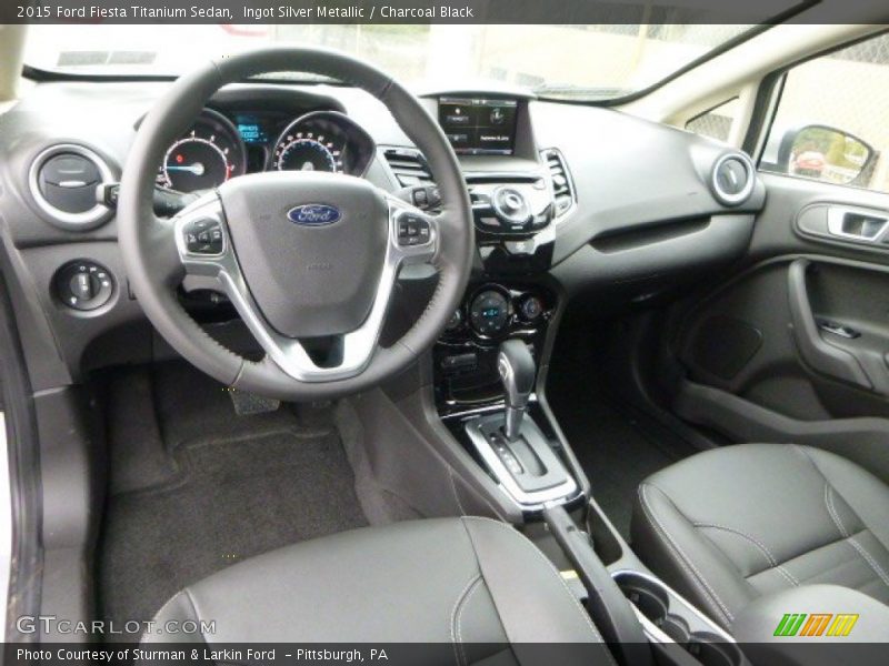 Charcoal Black Interior - 2015 Fiesta Titanium Sedan 