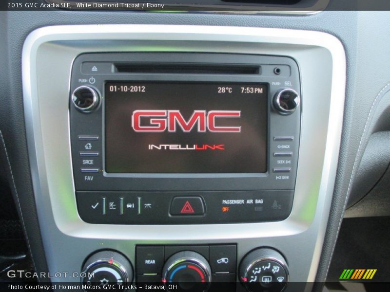 White Diamond Tricoat / Ebony 2015 GMC Acadia SLE