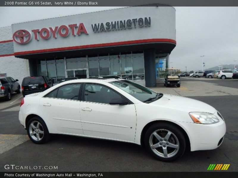 Ivory White / Ebony Black 2008 Pontiac G6 V6 Sedan