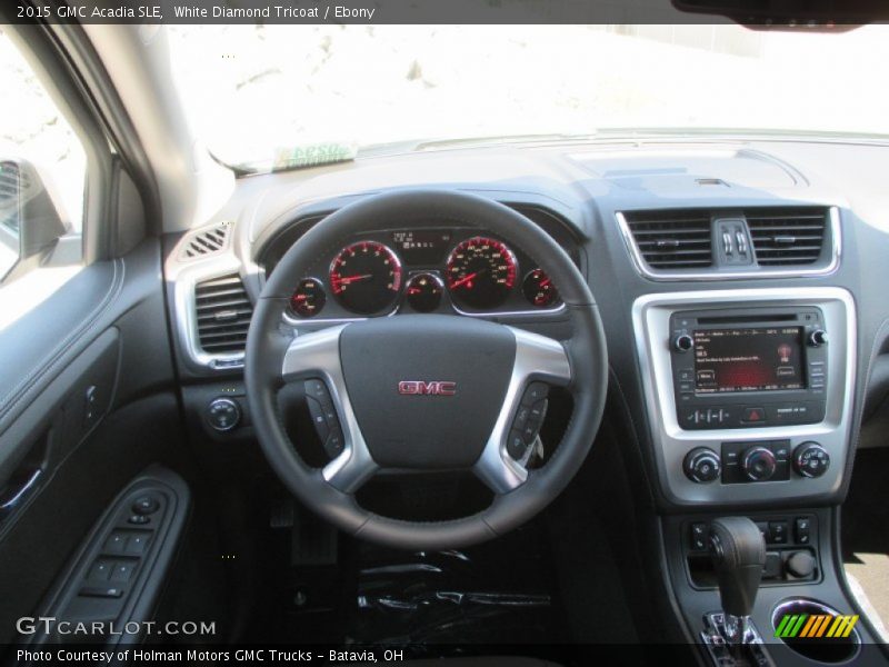 White Diamond Tricoat / Ebony 2015 GMC Acadia SLE