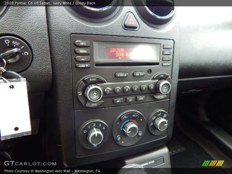 Ivory White / Ebony Black 2008 Pontiac G6 V6 Sedan