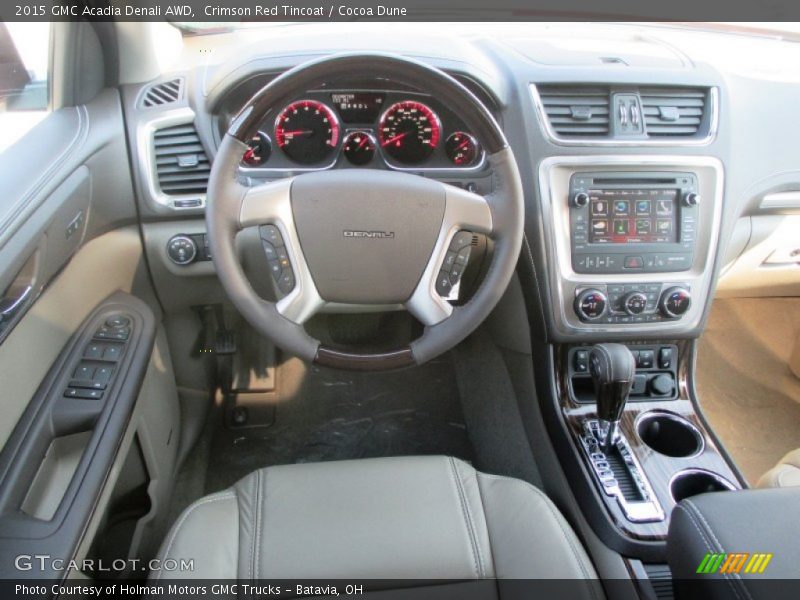 Crimson Red Tincoat / Cocoa Dune 2015 GMC Acadia Denali AWD