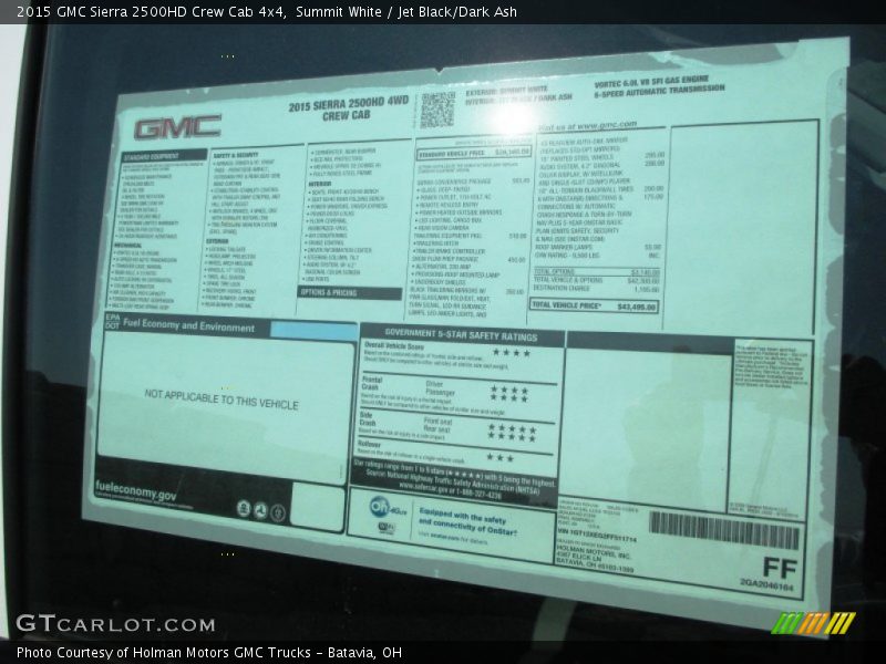 Summit White / Jet Black/Dark Ash 2015 GMC Sierra 2500HD Crew Cab 4x4