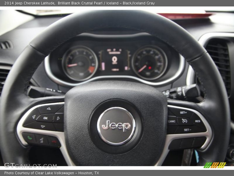 Brilliant Black Crystal Pearl / Iceland - Black/Iceland Gray 2014 Jeep Cherokee Latitude