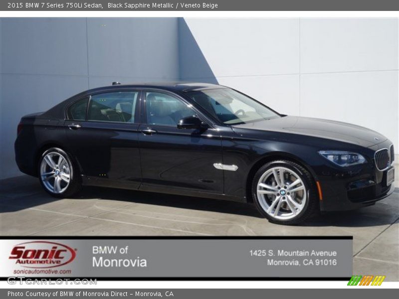 Black Sapphire Metallic / Veneto Beige 2015 BMW 7 Series 750Li Sedan