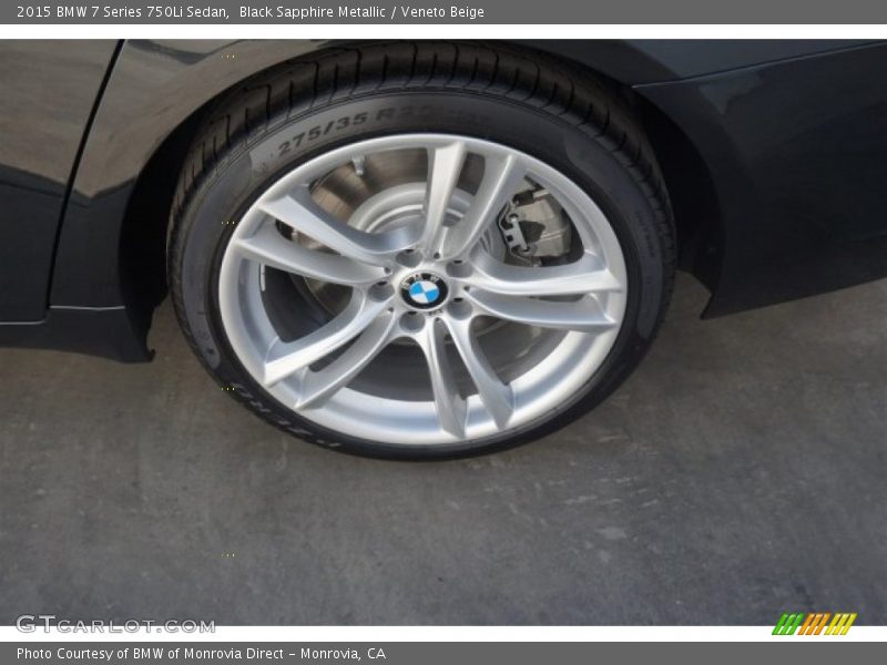 Black Sapphire Metallic / Veneto Beige 2015 BMW 7 Series 750Li Sedan