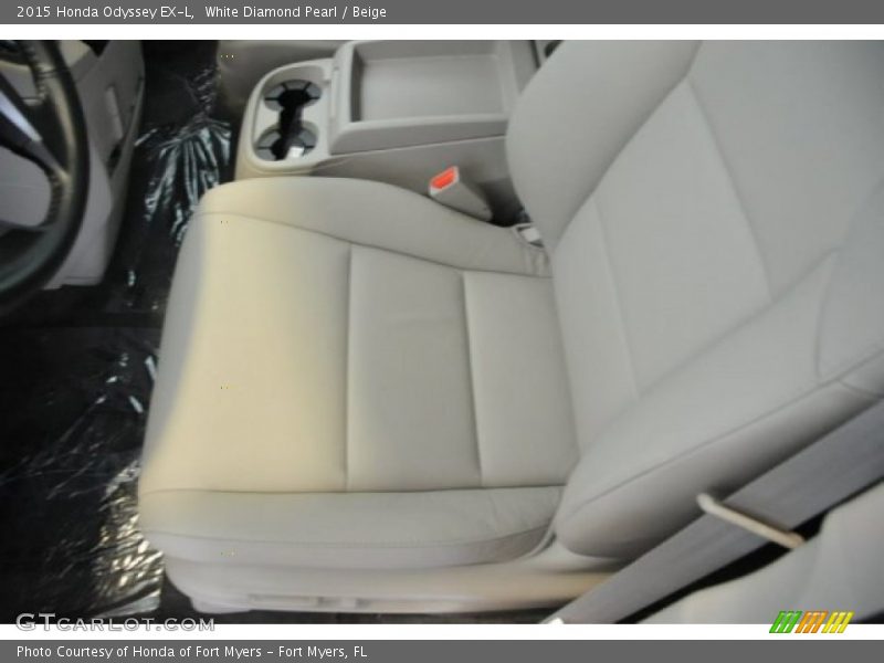 White Diamond Pearl / Beige 2015 Honda Odyssey EX-L