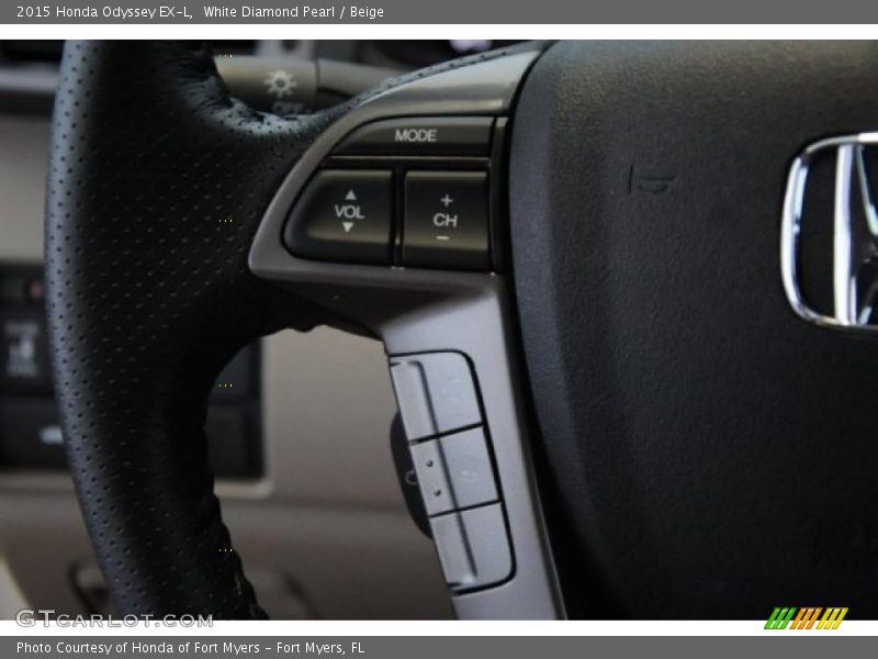 White Diamond Pearl / Beige 2015 Honda Odyssey EX-L