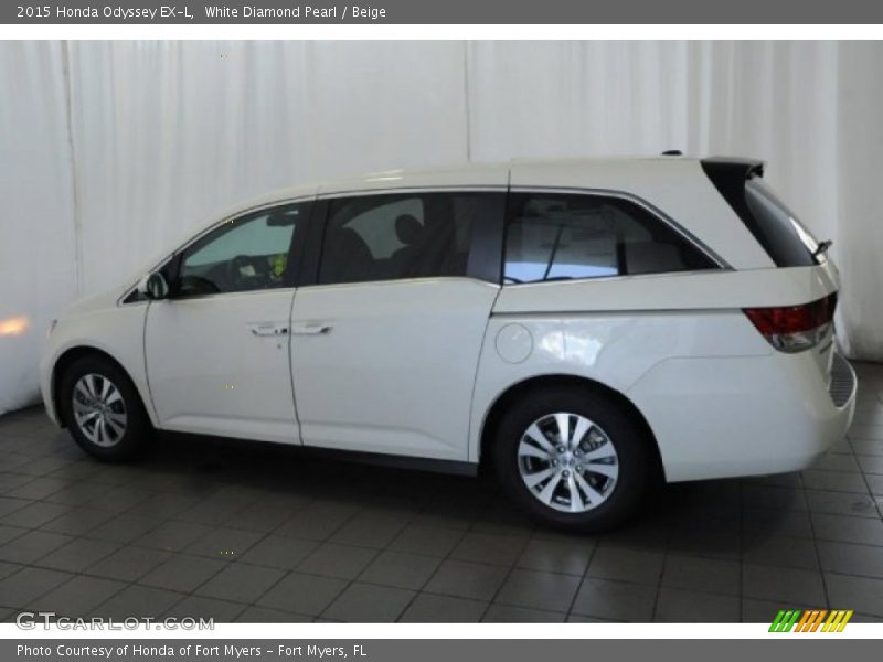 White Diamond Pearl / Beige 2015 Honda Odyssey EX-L