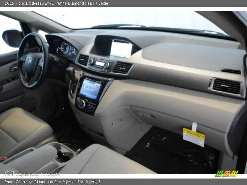 White Diamond Pearl / Beige 2015 Honda Odyssey EX-L