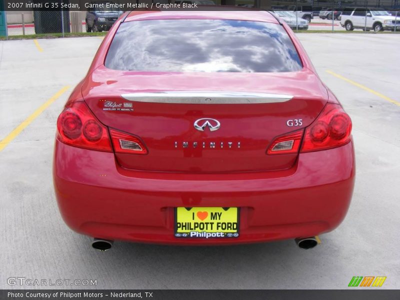 Garnet Ember Metallic / Graphite Black 2007 Infiniti G 35 Sedan