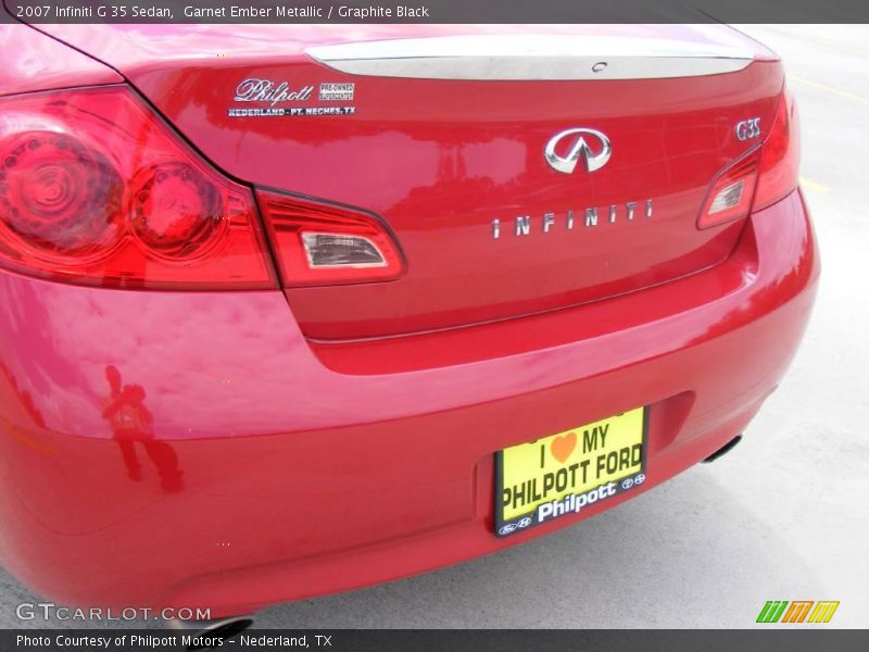Garnet Ember Metallic / Graphite Black 2007 Infiniti G 35 Sedan