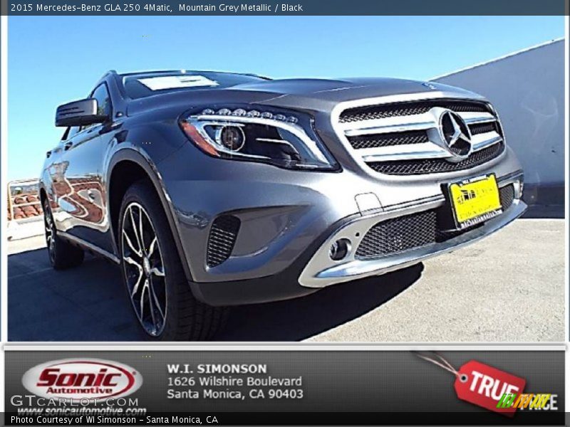 Mountain Grey Metallic / Black 2015 Mercedes-Benz GLA 250 4Matic