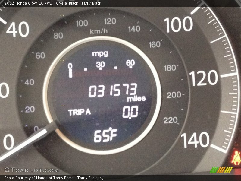 Crystal Black Pearl / Black 2012 Honda CR-V EX 4WD