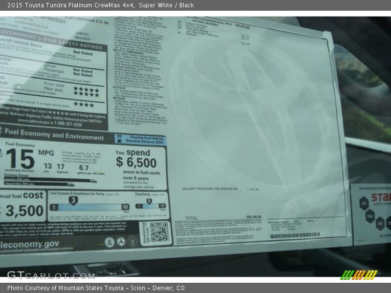 Super White / Black 2015 Toyota Tundra Platinum CrewMax 4x4