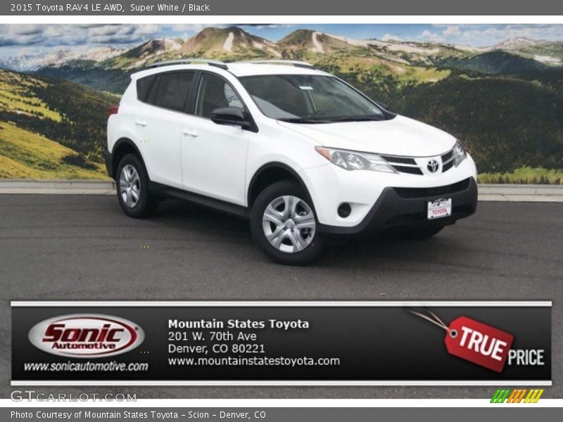 Super White / Black 2015 Toyota RAV4 LE AWD