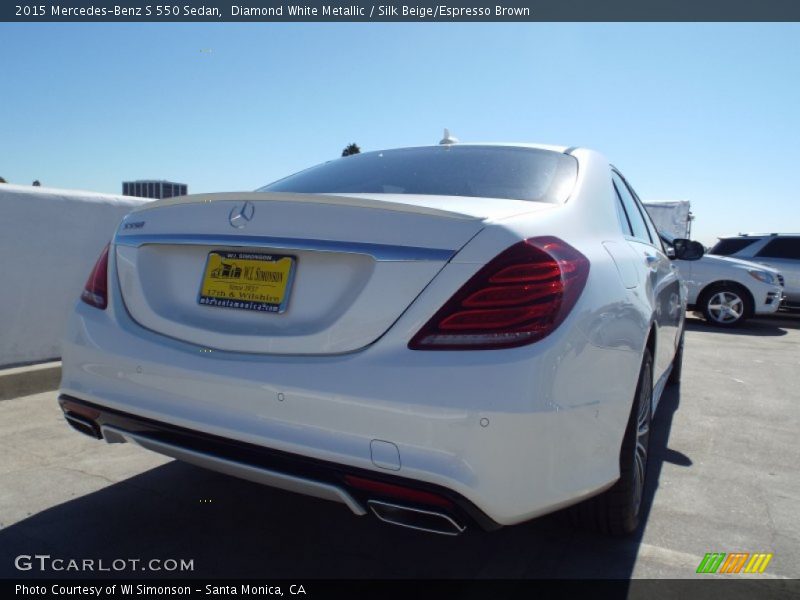 Diamond White Metallic / Silk Beige/Espresso Brown 2015 Mercedes-Benz S 550 Sedan