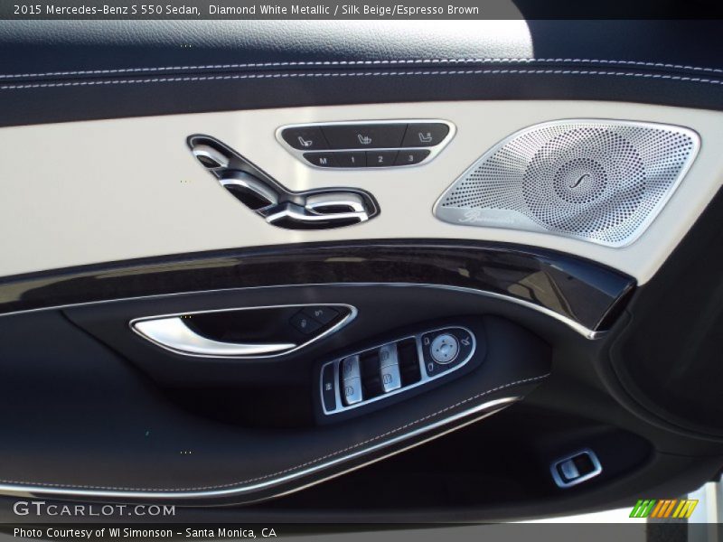 Diamond White Metallic / Silk Beige/Espresso Brown 2015 Mercedes-Benz S 550 Sedan