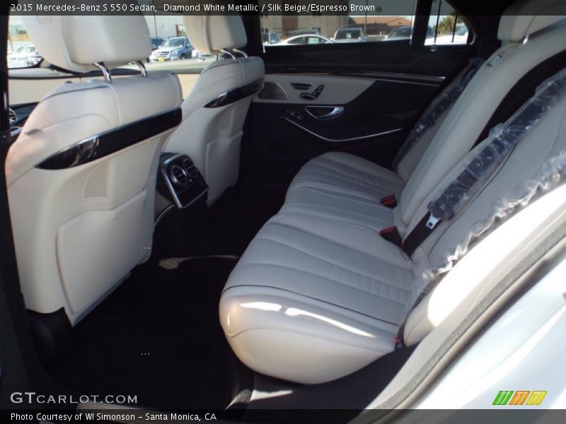 Diamond White Metallic / Silk Beige/Espresso Brown 2015 Mercedes-Benz S 550 Sedan