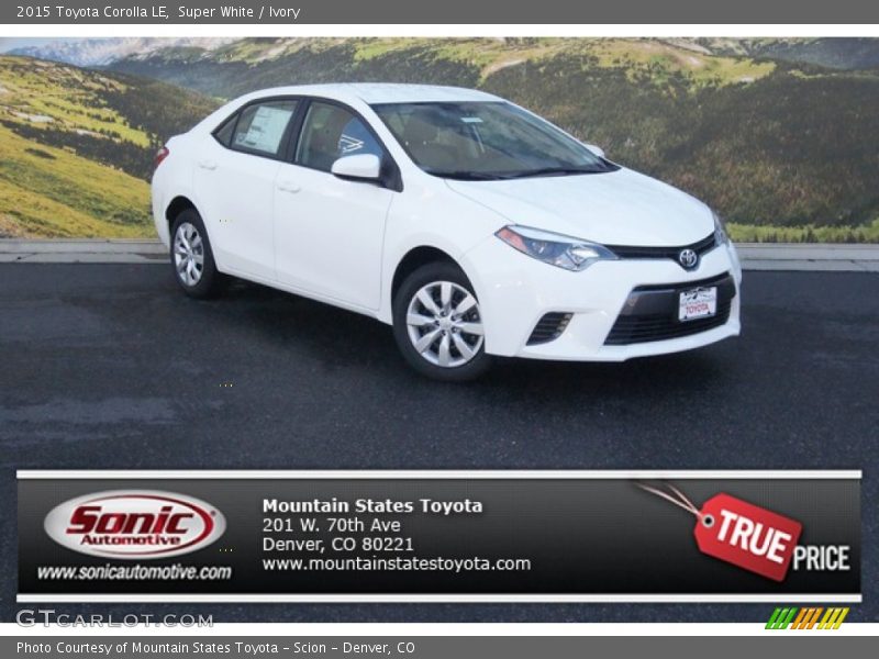 Super White / Ivory 2015 Toyota Corolla LE