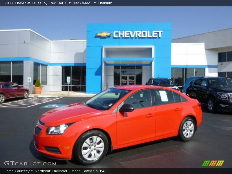 Red Hot / Jet Black/Medium Titanium 2014 Chevrolet Cruze LS