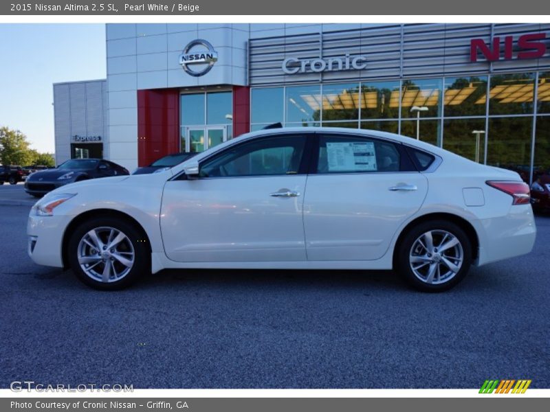 Pearl White / Beige 2015 Nissan Altima 2.5 SL