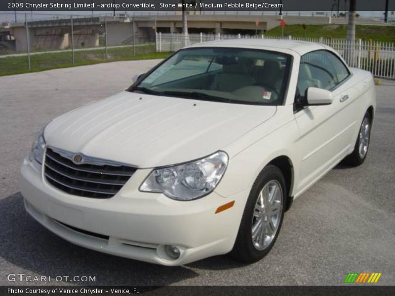 Stone White / Medium Pebble Beige/Cream 2008 Chrysler Sebring Limited Hardtop Convertible