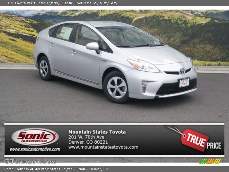 Classic Silver Metallic / Misty Gray 2015 Toyota Prius Three Hybrid
