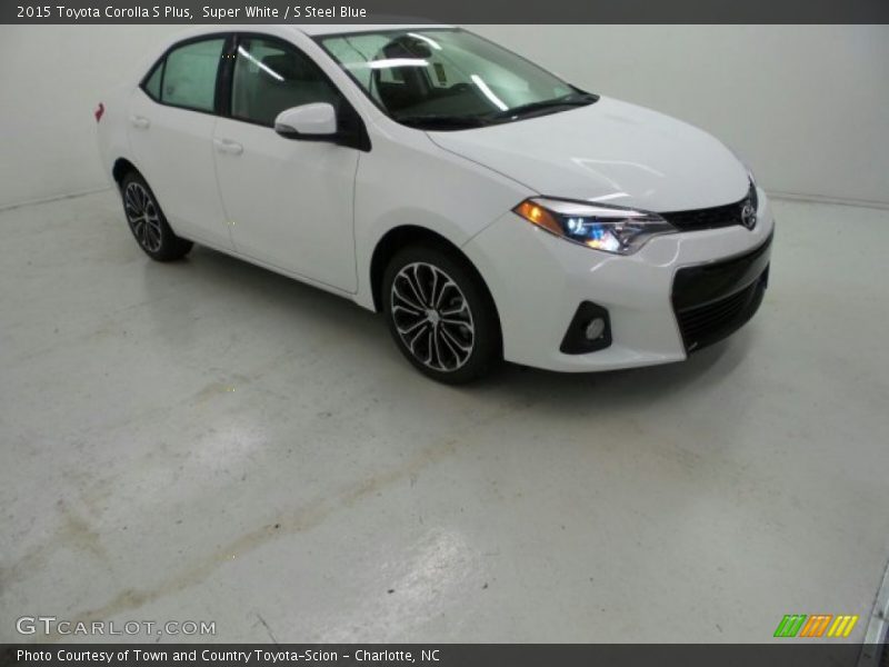 Super White / S Steel Blue 2015 Toyota Corolla S Plus