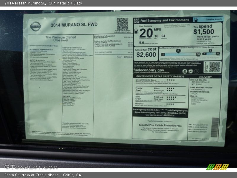 Gun Metallic / Black 2014 Nissan Murano SL